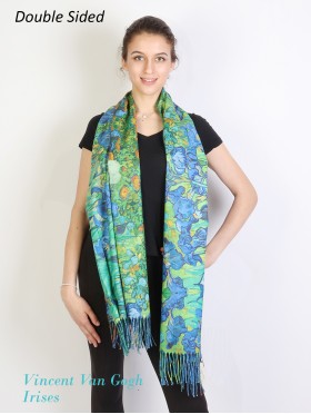  Irises Double-sided Oil Painting Scarf